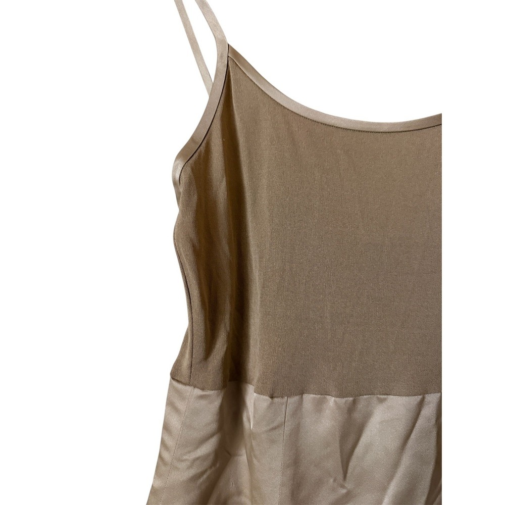 Vtg Heidi Weisel Silk Mini Slip Dress Champagne USA 90s Y2K Minimalist Luxury - Picture 5 of 16